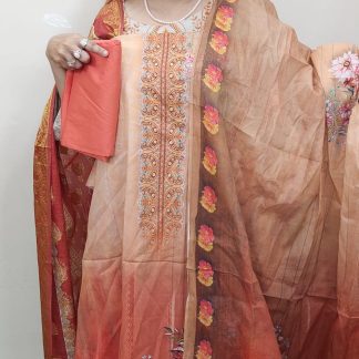 Banarasi Cotton orange